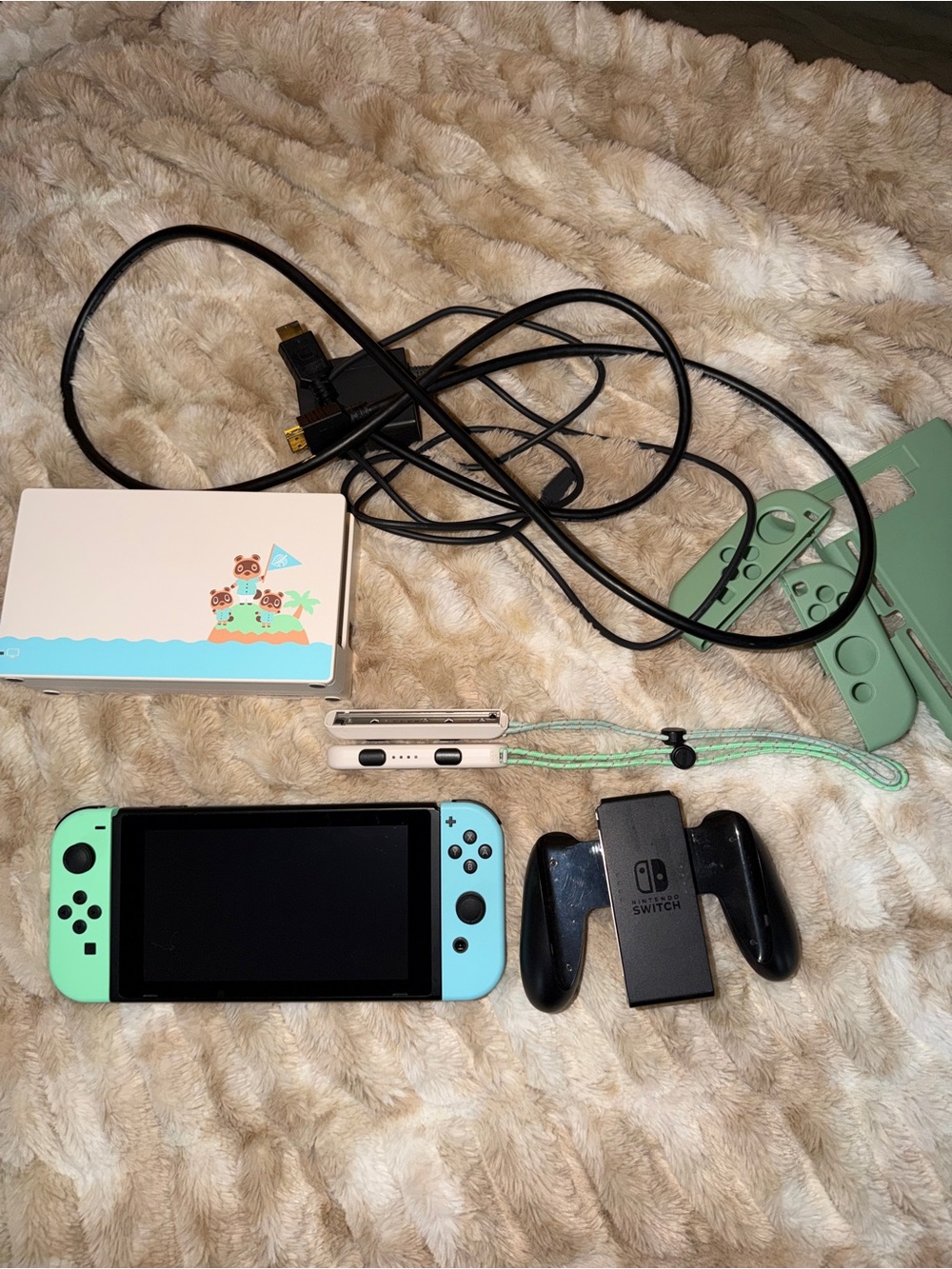 Animal Crossing edition Nintendo Switch with Mint Green/blue Joy-Con Controllers